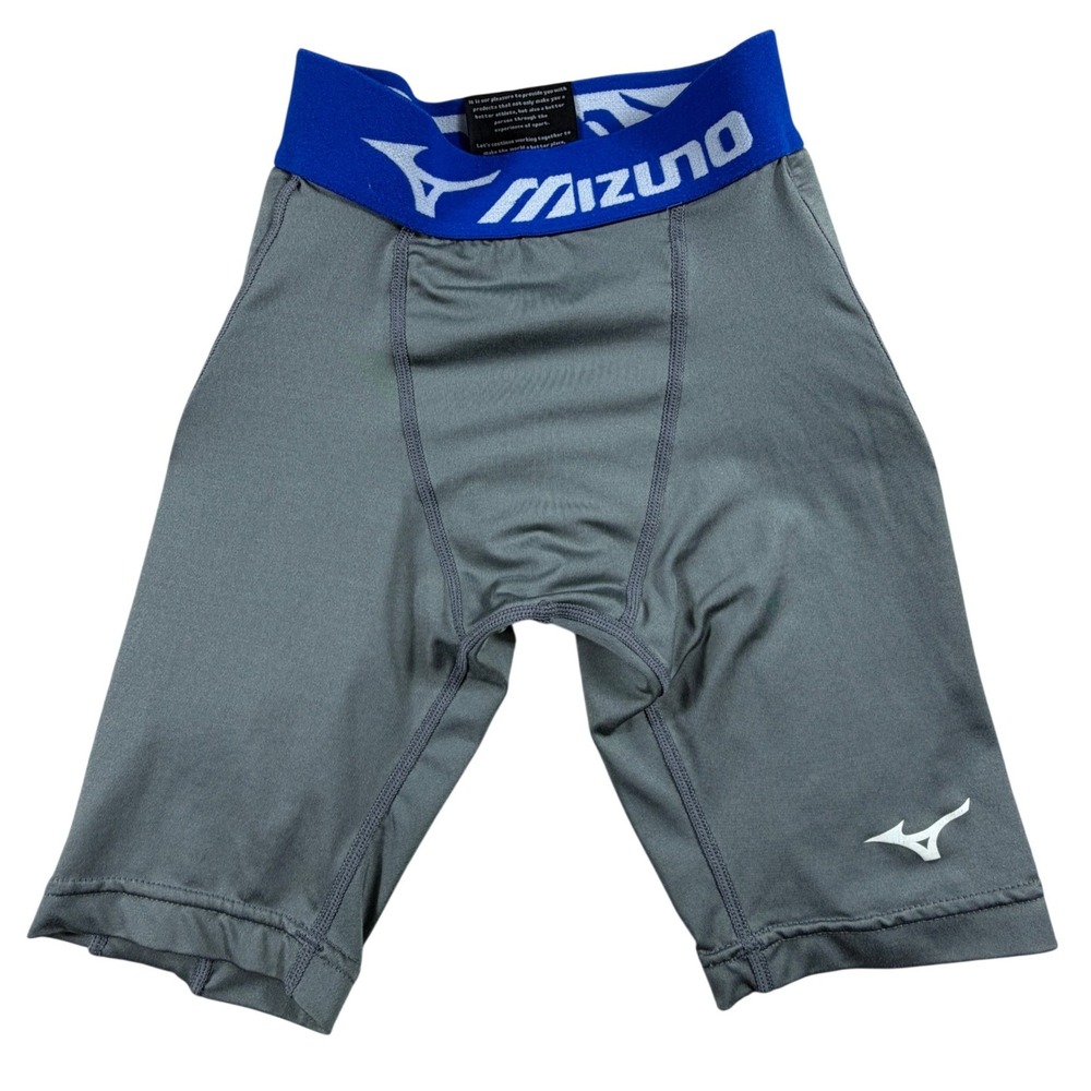 Mizuno Performance Youth Baseball Sliding Shorts Gray Blue Padded Size Small